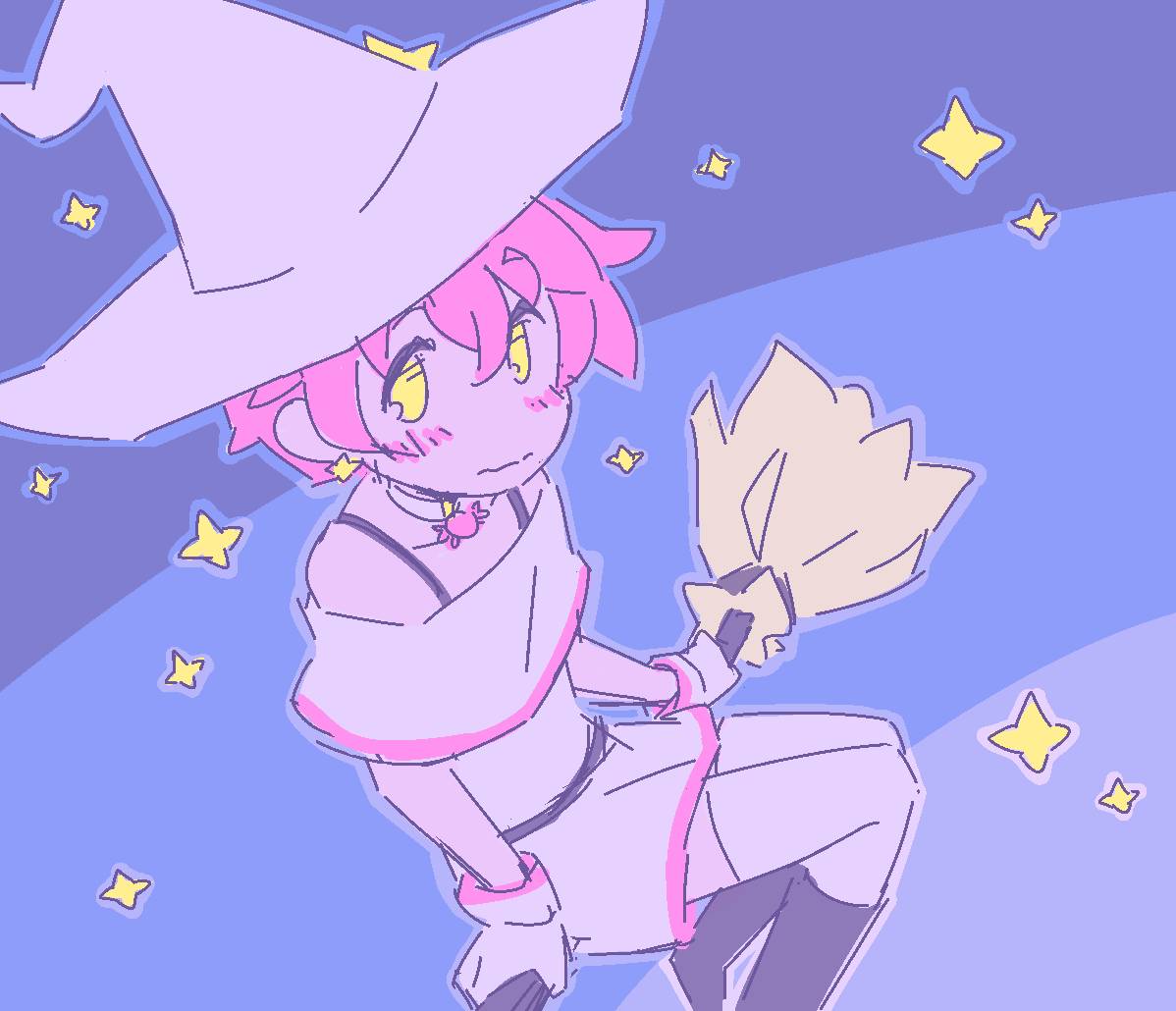 pastille on his broom